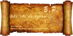 Bölöni Petra névjegykártya