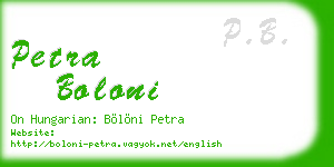 petra boloni business card